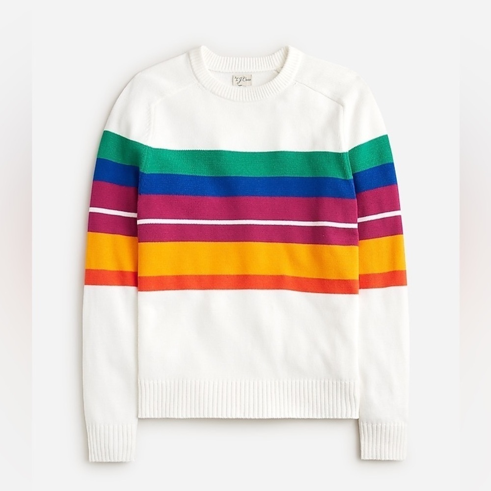 J. Crew Heritage cotton sweater in stripe BW570 XL